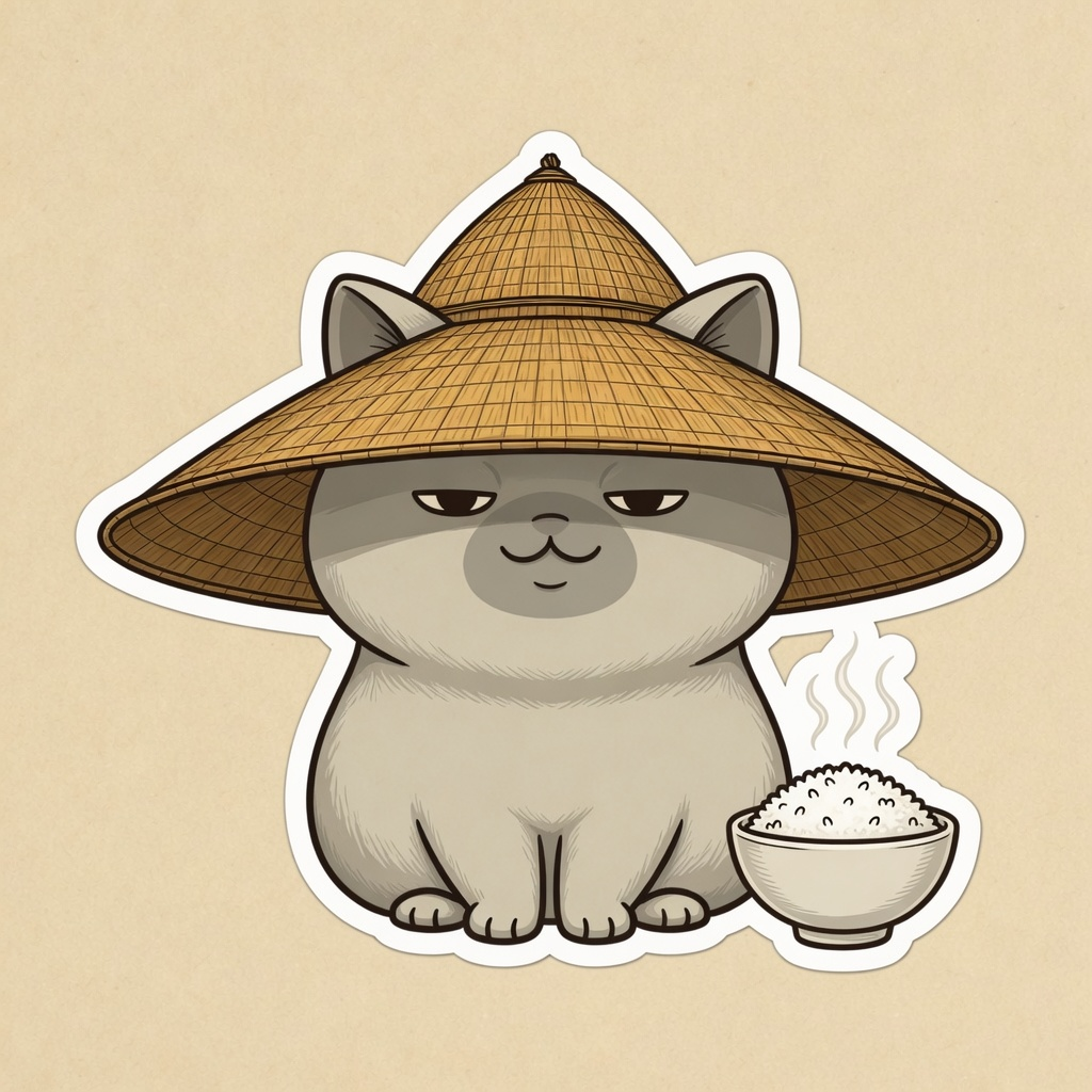 Rice bowl sticker